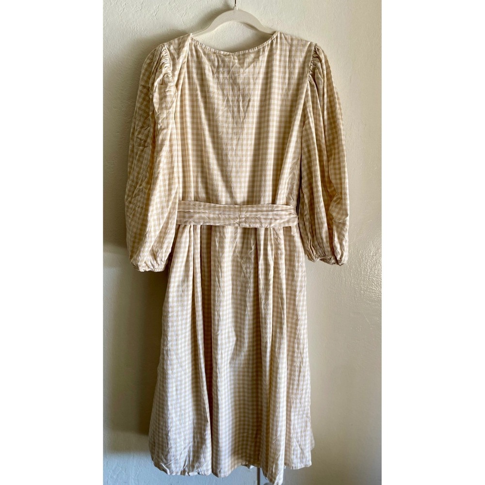 NEW JessaKae Women's Gingham Dress Long Sleeve Midi Cottagecore Prairie Large - Picture 5 of 15